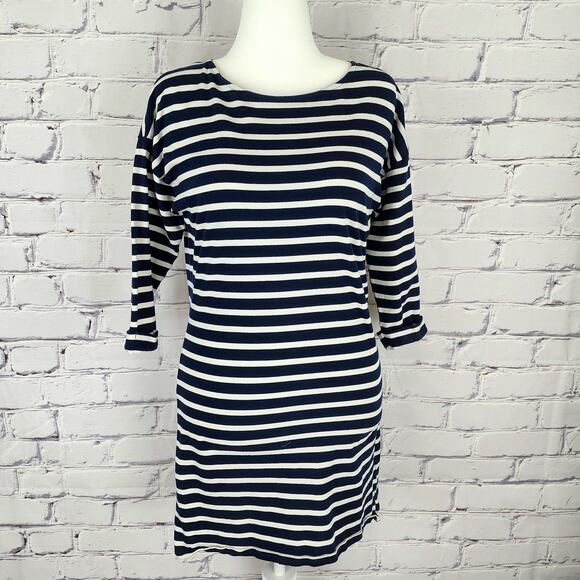 Boden Dresses & Skirts - Boden Dress Womens 8R Jersey 3/4 sleeve striped nautical beachy coastal sailor
